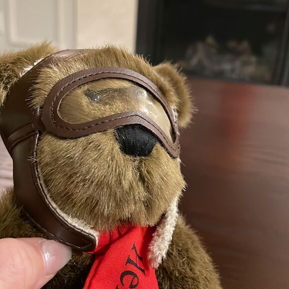 Hershey's Brown Bear Bomber Headgear Red Scarf Airplane Pilot 6” Hershey HTF - Picture 7 of 9